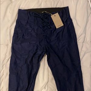 YEEZY season 5 navy lace up football pants NWT